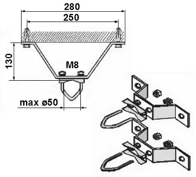 WALL CLAMP Держатель антенной мачты OMM-50L13