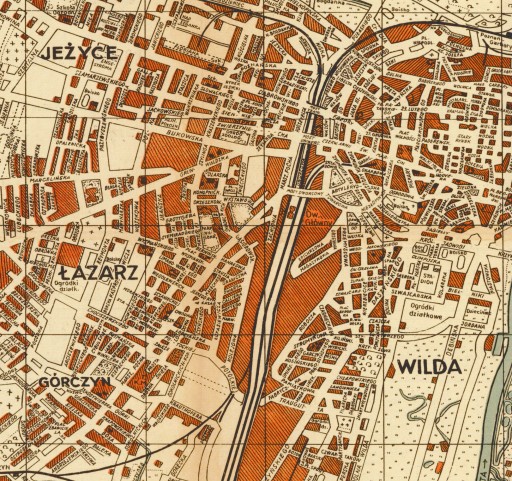 Старый план Познани 1945 г. 50х40см