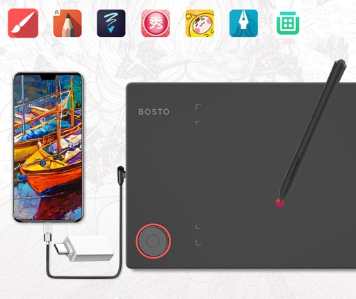 Графический планшет BOSTO T608 PIN 8192 5080 LPI