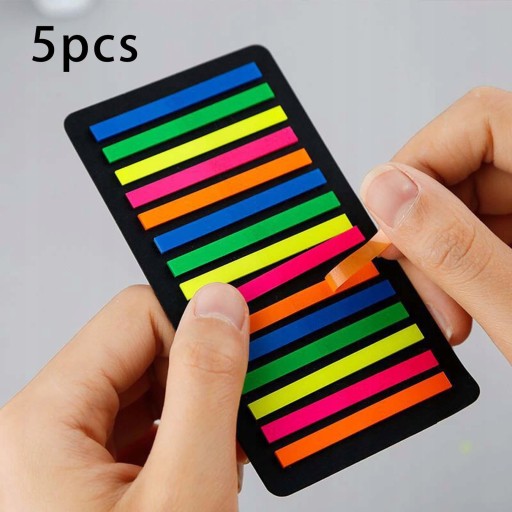 5 karteczki samoprzylepne Uwaga znacznik strony do
