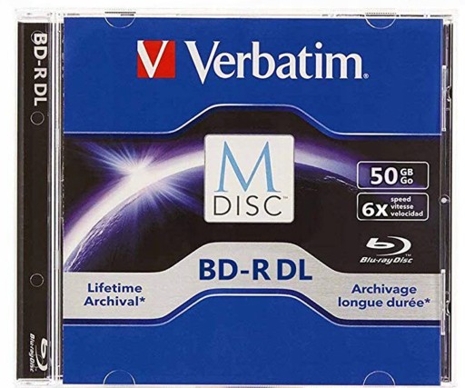 VERBATIM MDisc BD-R DL 6X 50 ГБ, 5 шт., футляр для драгоценностей