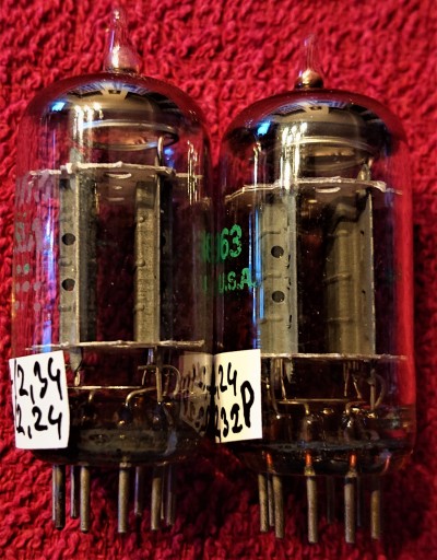 2 x GE USA 5963 ~ Ecc82 12au7 Gain104% 1964r