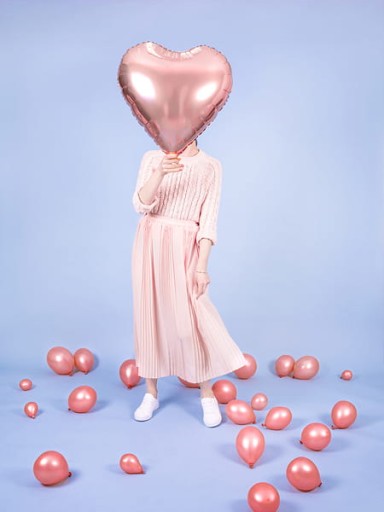 Фольгированный шар HEART, розовое золото, 61 см