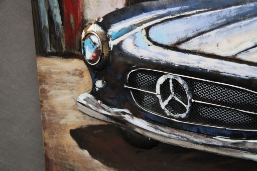 Картинка АВТОМОБИЛЬ Металл 3D Mercedes Auto ART LOFT 100x100 см Трехмерная