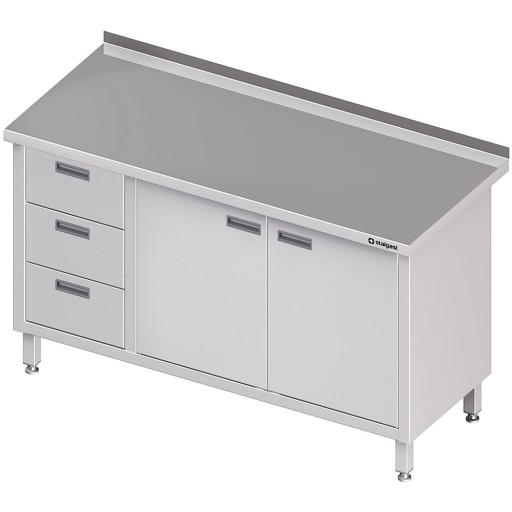 Шкаф из нержавеющей стали с 3 ящиками (L), размер 140х60.