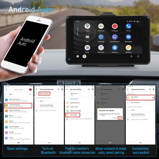 БЕСПРОВОДНОЙ АВТОМАТИЧЕСКИЙ МОНИТОР CARPLAY ДЛЯ Android ВКЛ.