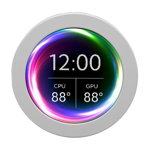 Monitor temperatury komputera 2.8in okrągły LCD