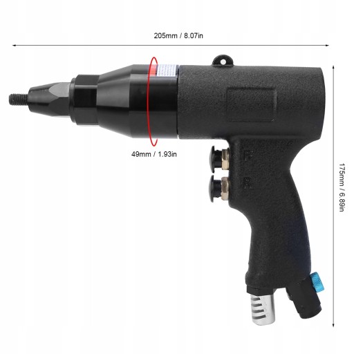 ПНЕВМАТИЧЕСКИЙ ЗАКЛЕПОЧНИК KP-739B M6-M8 90PSI 1/4 дюйма