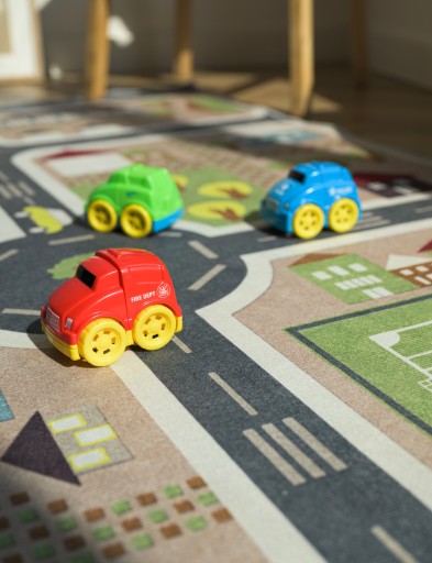 DYWAN DZIECIĘCY DROGA MIASTO ULICZKI MATA EDUKACYJNA KIDS 100x150cm SZARY