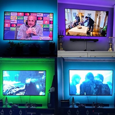 Светодиодная лента USB 5050 TV RGB 3M светодиоды для подсветки телевизора APKA REMOTE 5V