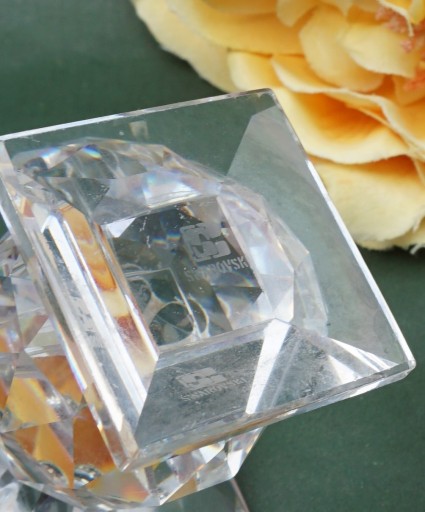 Swarovski: lśniący świecznik na jedną świecę! Kryształ! Sygnowany!
