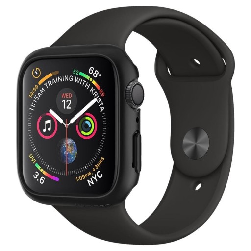 Чехол для Apple Watch 4/5/6/SE (44 мм) черного цвета — SPIGEN Thin Fit