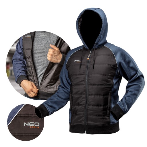 РАБОЧАЯ ТРИКОТАЖНАЯ КУРТКА NEO С УТЕПЛЕННЫМ КАПЮШОНОМ 81-556 XXXL/58