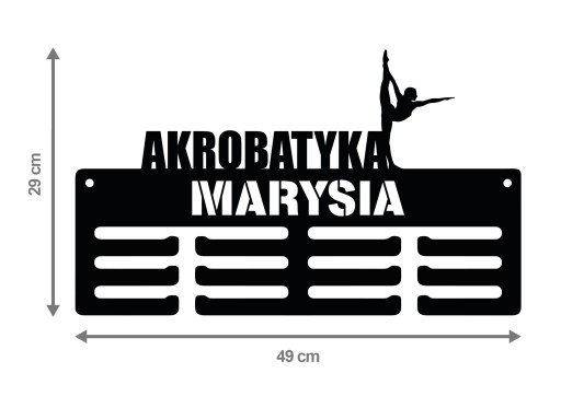 Вешалка для медалей АКРОБАТИКА твоё имя 362.3 49 см