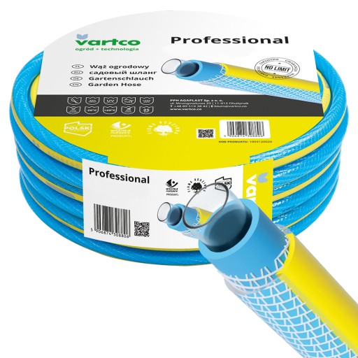WĄŻ OGRODOWY 4 WARSTWOWY VARTCO PROFESSIONAL 25bar 1CAL 50M PRODUKT POLSKI