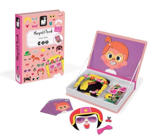 JANOD MAGNETIC PUZZLE FACES СМЕШНОЕ ЛИЦО ДЕВУШКИ MAGNETIBOOK