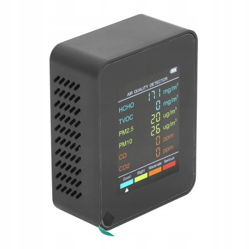 МОНИТОР КАЧЕСТВА ВОЗДУХА ДЕТЕКТОР УГЛЕОКСИДА CO2 TVOC HCHO PM2,5 PM10