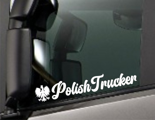 Naklejka na tira busa ciężarówkę POLISH TRUCKER Orzełek *Kolory *40cm