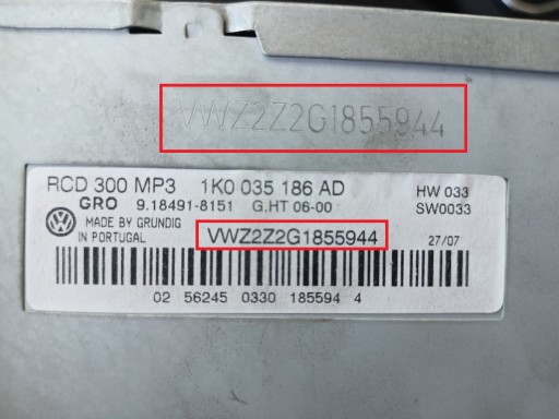 КОД РАДИО VW RNS300 RNS310 RNS315 RCD510 RCD200