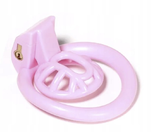 RÓŻOWY PAS CNOTY CHASTITY 4 RINGI NEGATIVE MICRO CAGE