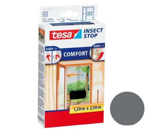 МОСКИТНАЯ СЕТКА TESA ДЛЯ ДВЕРЕЙ 2 X 0,65 м x 2,5 м ЧЕРНАЯ