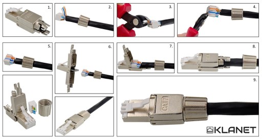 РАЗЪЕМ RJ45 STP РАЗЪЕМ CAT.6A CAT.7 БЕЗ ИНСТРУМЕНТОВ