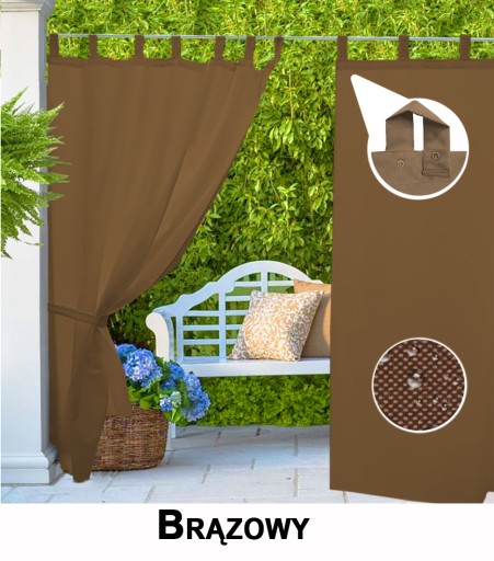 ZASŁONY OGRODOWE WODOODPORNE szelki odpinane 210 cm