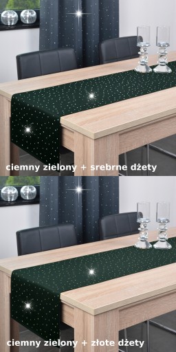 elegancki pas dekoracyjny SZAFIR 40x160 bieżnik na stół czarny