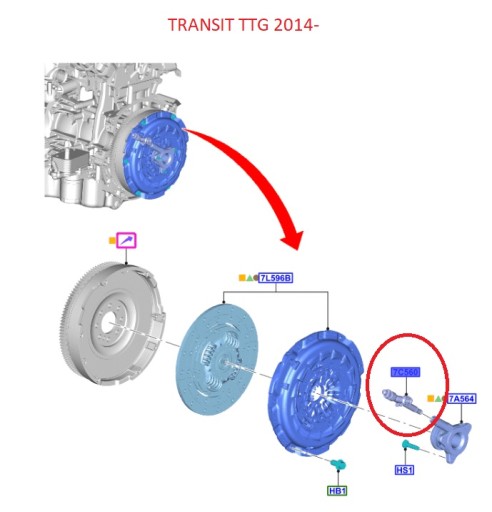АДАПТЕР СЦЕПЛЕНИЯ TRANSIT MT82 2006- 14- / 19- _ 2032979 _ CC11-7C560-DD