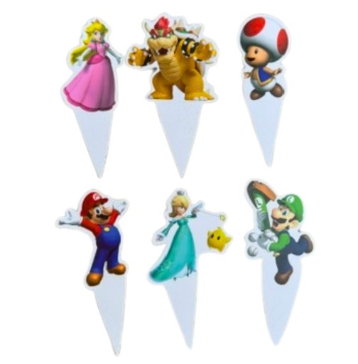 ТОППЕРСЫ SUPER MARIO Bros Luigi Персиковый торт, кексы, маффины на день рождения, 24 шт.