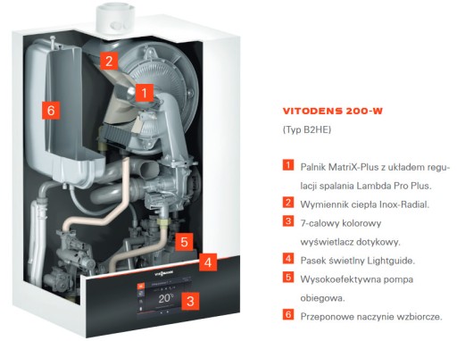 Kocioł gazowy VIESSMANN VITODENS 200-W 19kW Czujnik zewnętrzn Zasobnik 100L