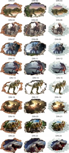 3D наклейки на стену ДИНОЗАВРЫ ДИНОЗАВРЫ 70х50см