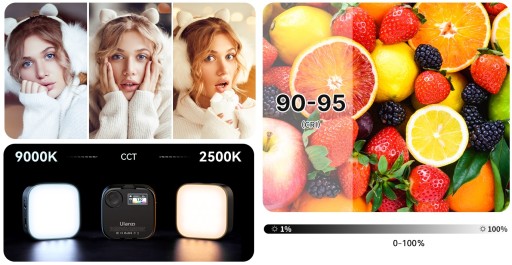 Lampa LED Ulanzi U60 RGB na Magens Klips 1/4'' ISO do Telefon Aparat Kamera