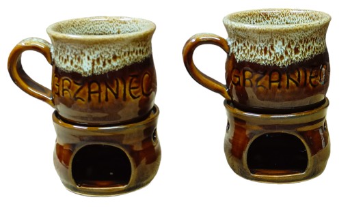 Zestaw do grzanego wina grzańca dla dwóch osób, kamionka, Bogucki 250 ml