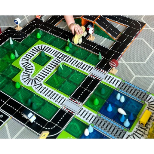 Nakładki na klocki magnetyczne tory kolejowe 36 el. Train Track Pack