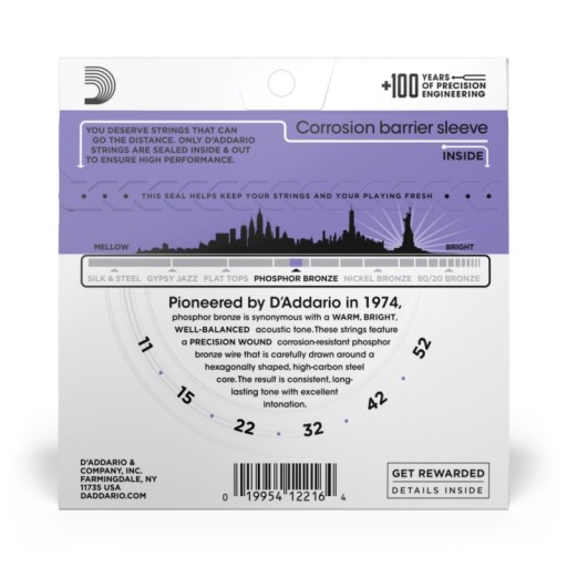 D'ADDARIO EJ26 STRUNY DO GITARY AKUSTYCZNEJ 11-52