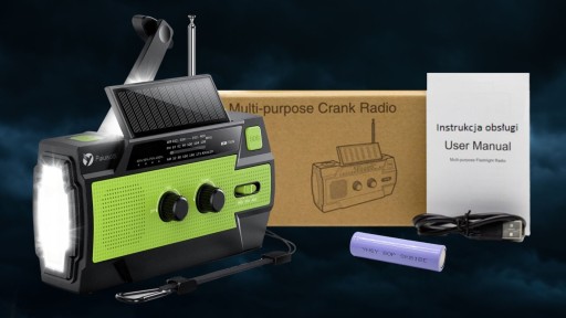 РАДИО-ДИНАМО-ФОНАРИК AM/FM POWERBANK 400 мАч СОЛНЕЧНАЯ