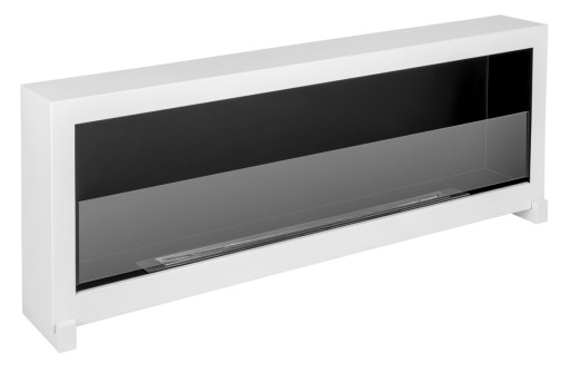 BIOKOMINEK S-Line 3D BOX z SZYBĄ 120 biały STOJĄCY