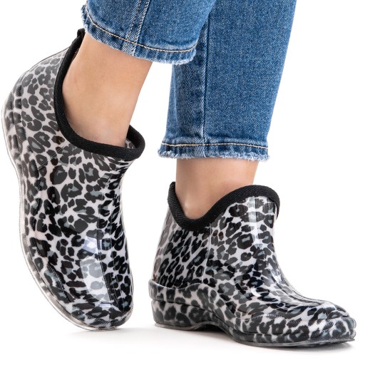 Короткие, модные резиновые сапоги INSOLE, легкие ботинки челси, леопардовый принт, Wojtyłko.