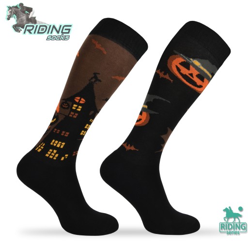 Носки до колена с узором HALLOWEEN для верховой езды