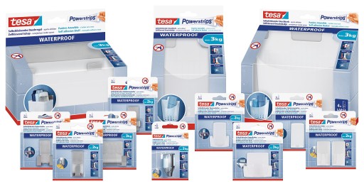 Самоклеящийся крючок для ванной комнаты tesa POWERSTRIPS, нержавеющая сталь, двойной