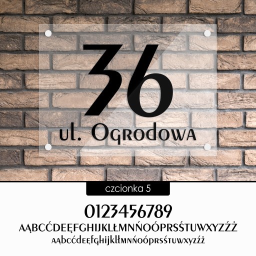Tablica adresowa adres 3D numer na dom 40x30 przeźroczysta - szkło akrylowe