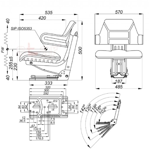 SEAT URSUS C330 C360 385 T25 ZETOR СИНИЙ