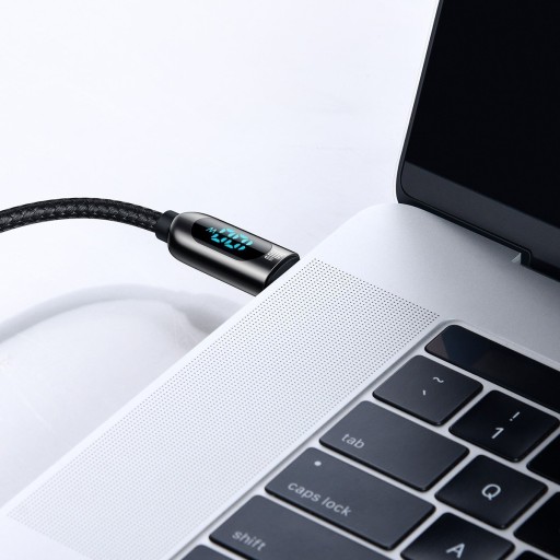 Baseus kabel do szybkiego ładowania USB-C 100W z wyświetlaczem oplot
