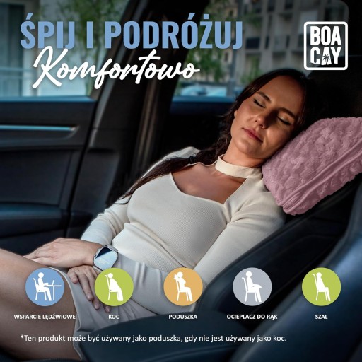 Дорожное одеяло дорожная подушка 2 в 1 160 x 100 см розовый