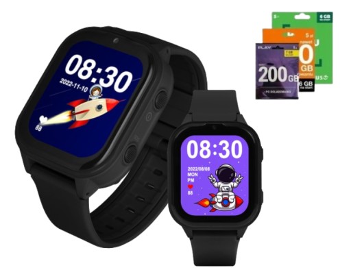 Умные часы Garett Kids Sun Ultra 4G, черные, камера для вызова местоположения