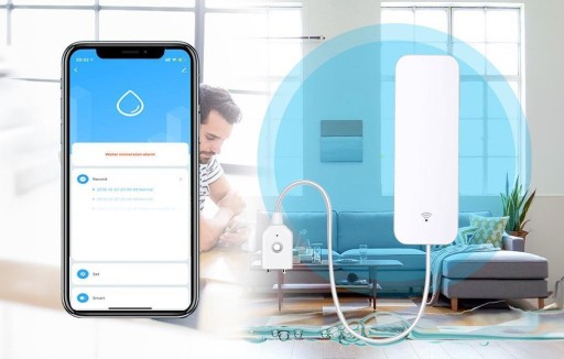 ИНТЕЛЛЕКТУАЛЬНЫЙ ДАТЧИК УТЕЧКИ ЗАтопленной ВОДЫ GOSUND S5 НА БАТАРЕЕ WIFI 1M