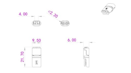 Złączka elektryczna 2P konektor złącze Szybkozłączka spinka LED 2 Pin x2