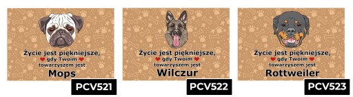 TABLICZKA PCV CIEMNO BRĄZOWY ŻYCIE JEST PIĘKNE CHOW CHOW PREZENT MIX WZORÓW