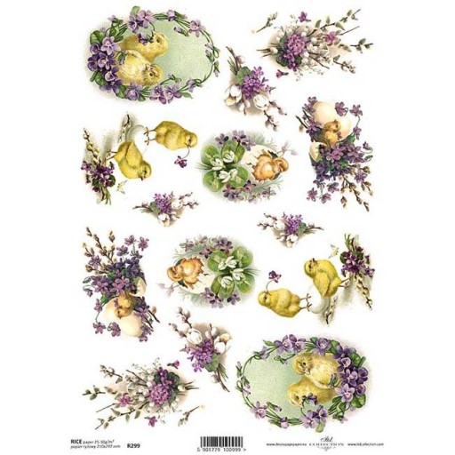 PAPIER RYŻOWY do decoupage R299 Wielkanoc
